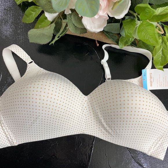 😍Warner's White Polka Dot Bra - Picture 1 of 4